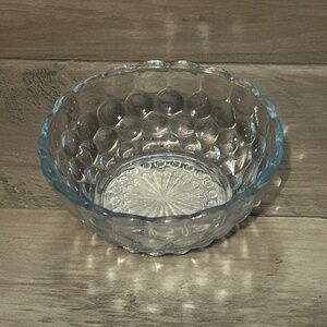 😉Bundle Days😉 Anchor Hocking Depression Bubble Blue Glass Berry Dessert Bowl USA